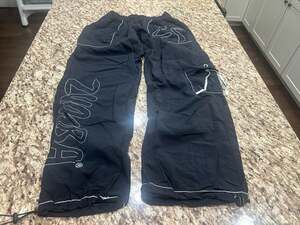 Zumba Fitness Women's Black Wide Leg Cargo Dance Pants with Contrast Stitching